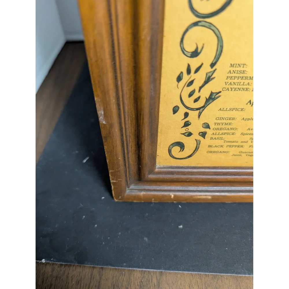 1965 Three Mountaineers Vintage Herbs Spices Wooden Rack Cabinet